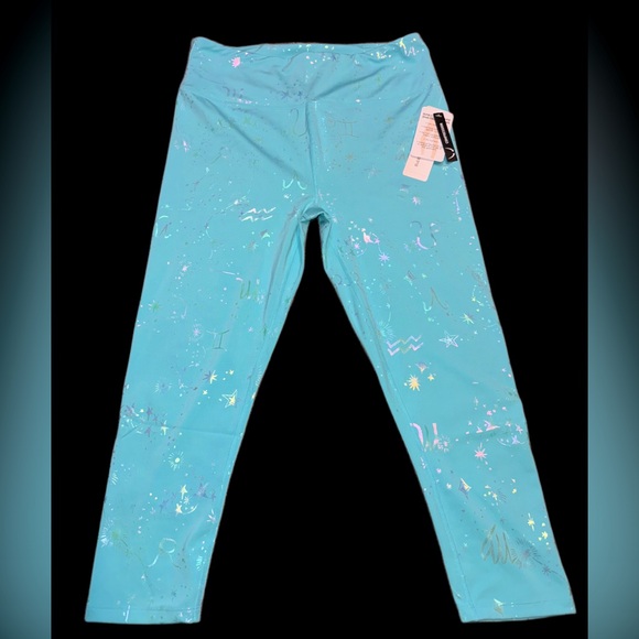 Nanette Lepore Pants - Nanette Lepore Zodiac teal Foil crop womens leggings, NWT